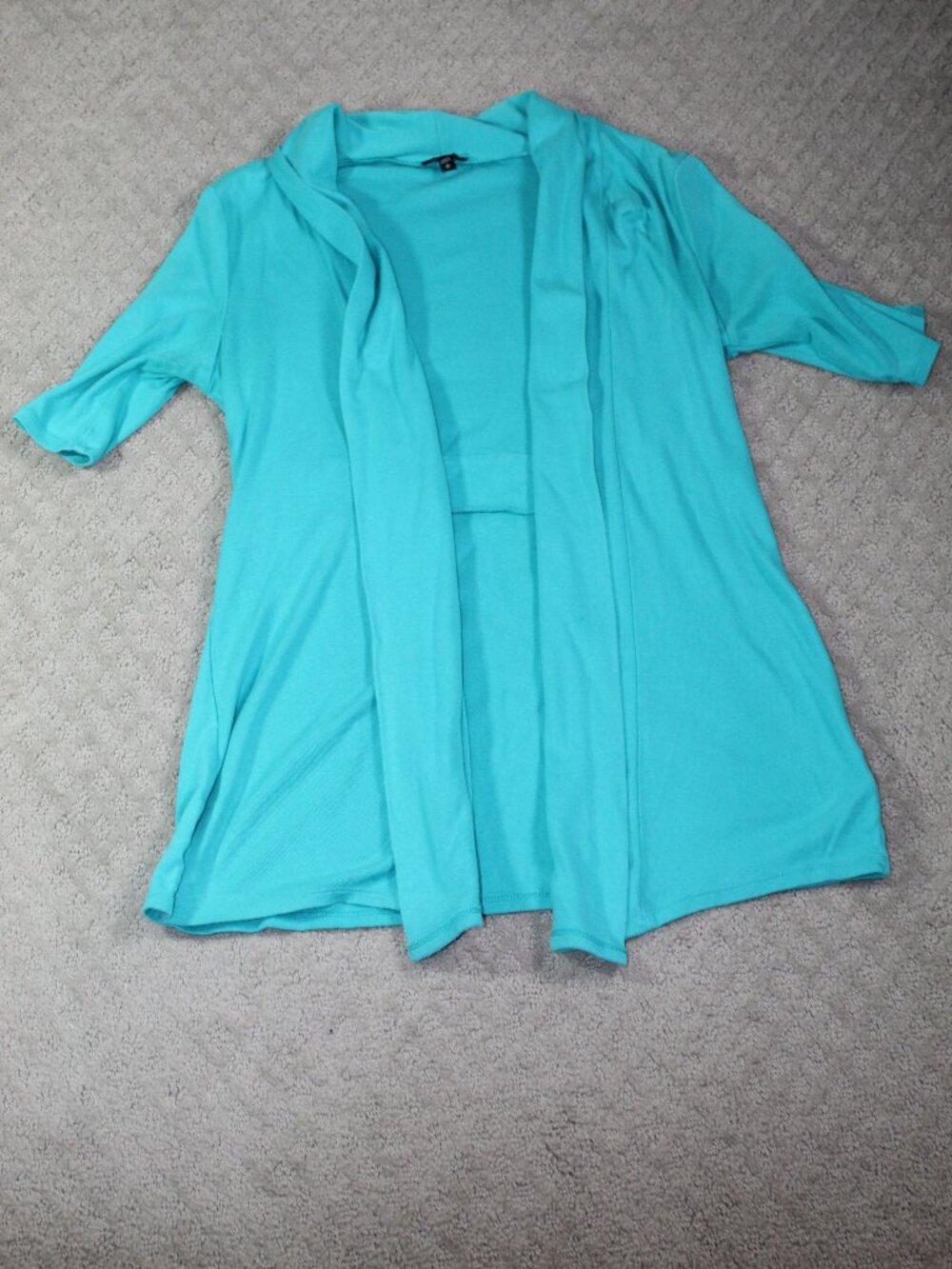 Express Size M Short Sleeve Open Shawl Cardigan Light Teal Blue